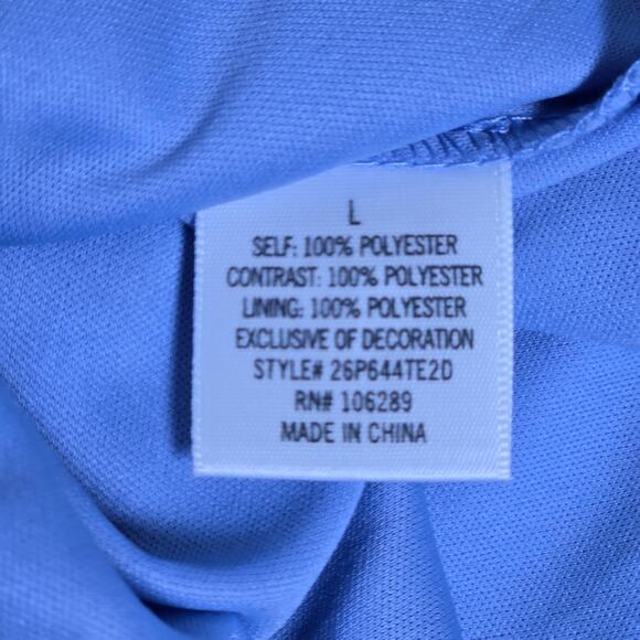 Francesca's Blue Rain Tank Cross Back Light Blue Patterned Swing Dress L - Picture 4 of 7